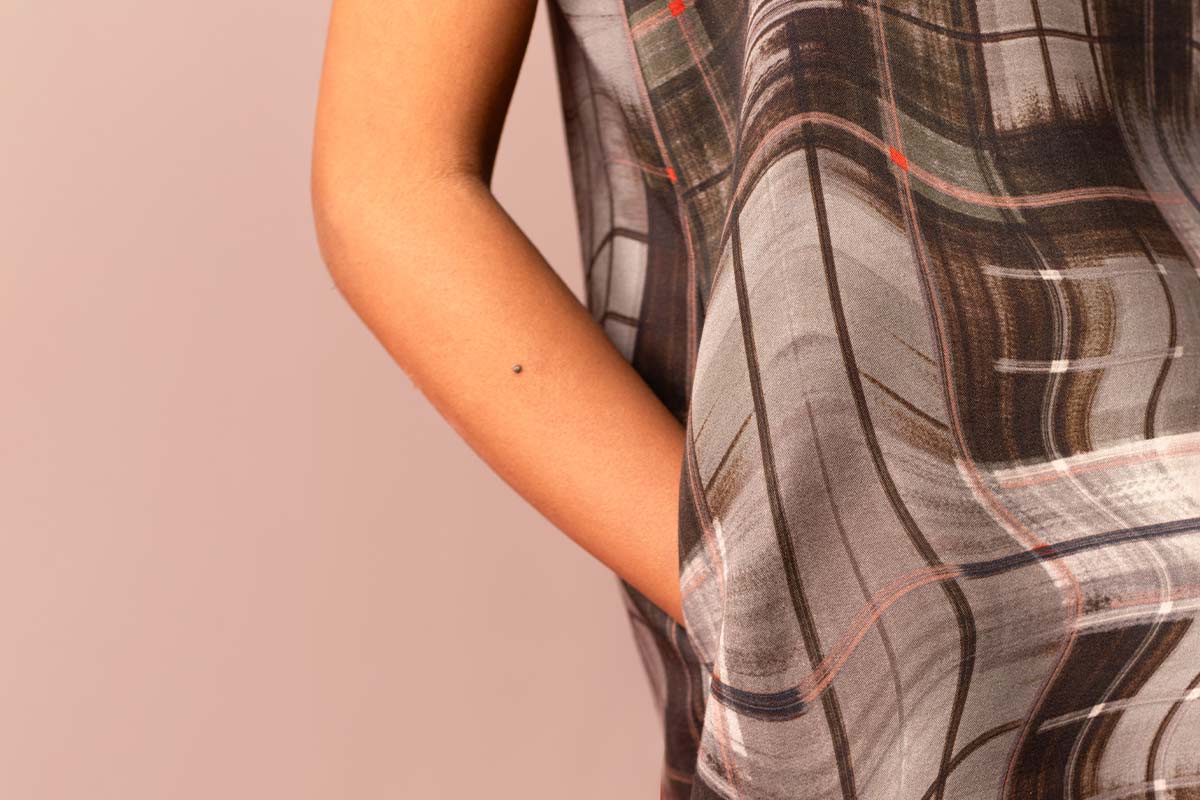 Liquid Checks Shift Dress