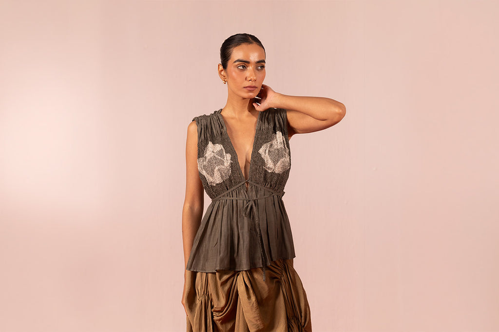 Twin Rose Ruche Blouse
