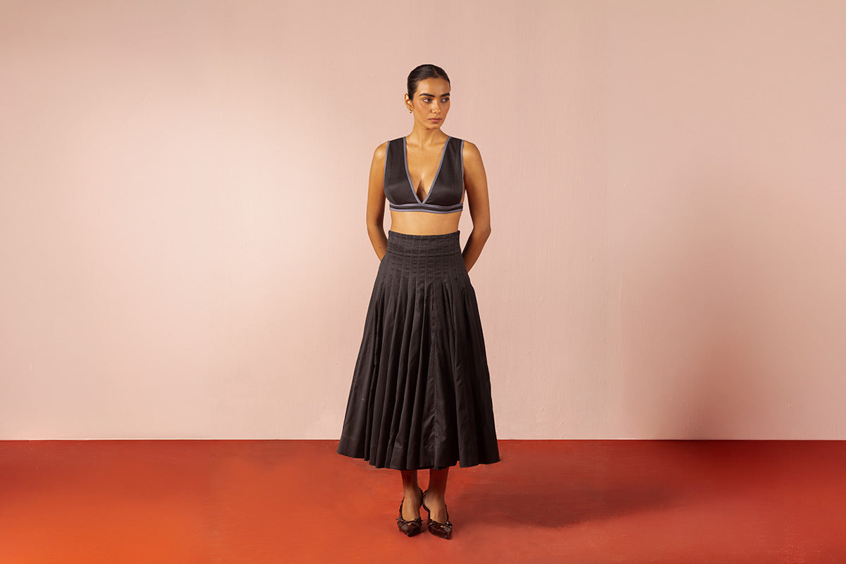 Charcoal Panel Skirt