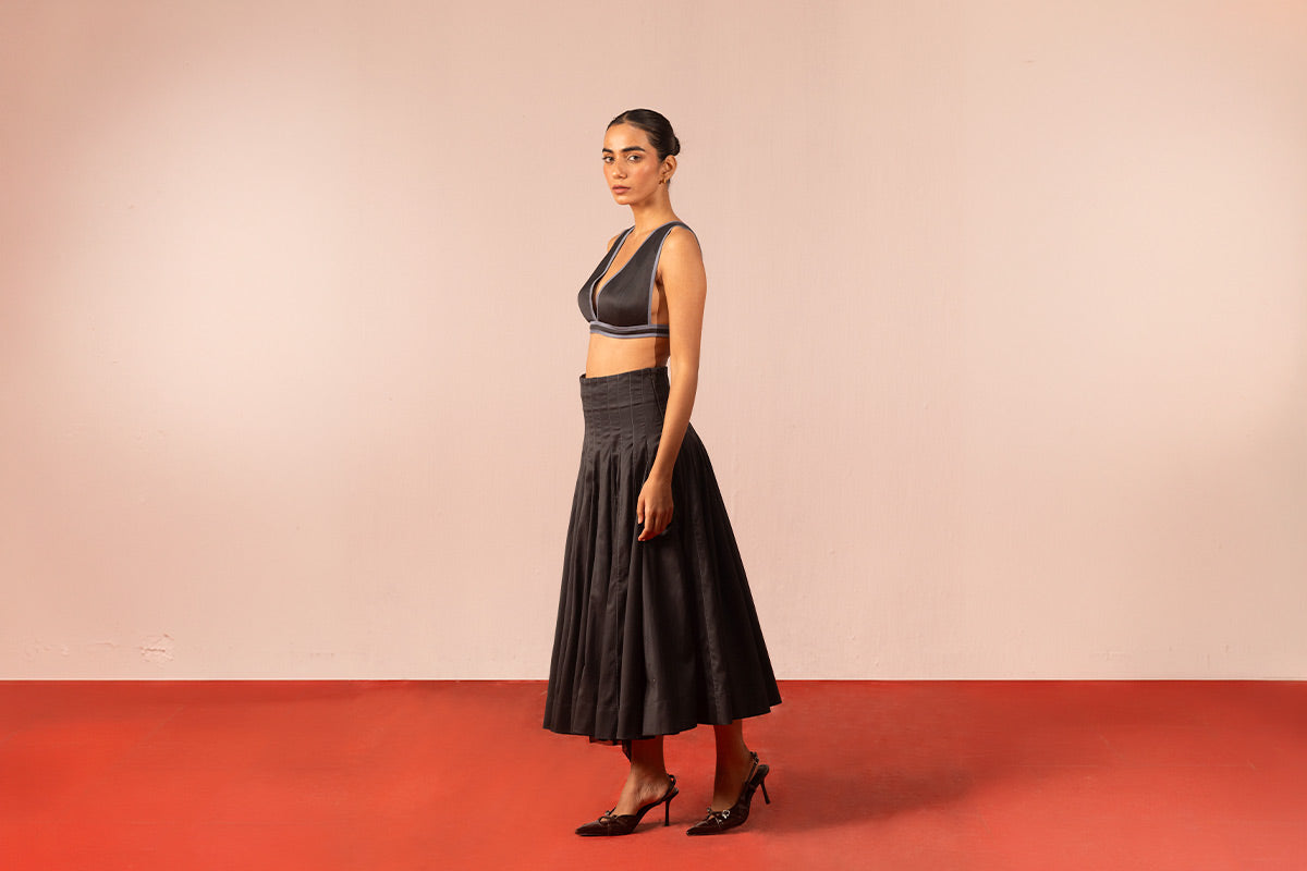 Charcoal Panel Skirt