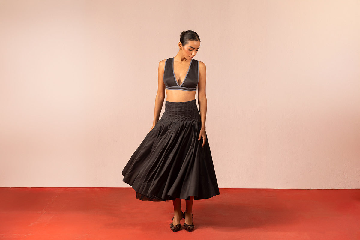 Charcoal Panel Skirt
